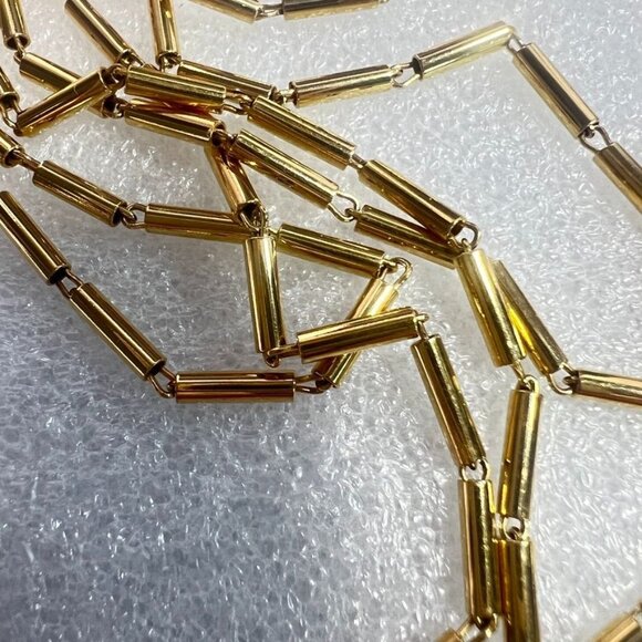 Monet MCM Gold-Tone 56" Tubular Chain Necklace & Matching Clip-On Ball Earrings - Picture 9 of 13